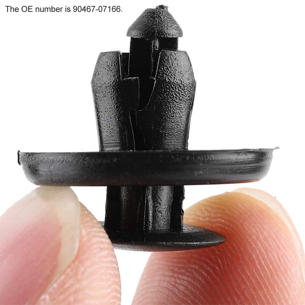 EBTOOLS Body Buckle, Push Type Hood Bumper Mud Guard Liner Fastener Retainer Clip for Toyota 90467-07166 (100Pcs)