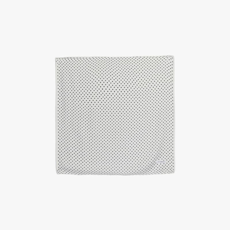 PINK PINEAPPLE DOT VELVET SCARF_WHITE