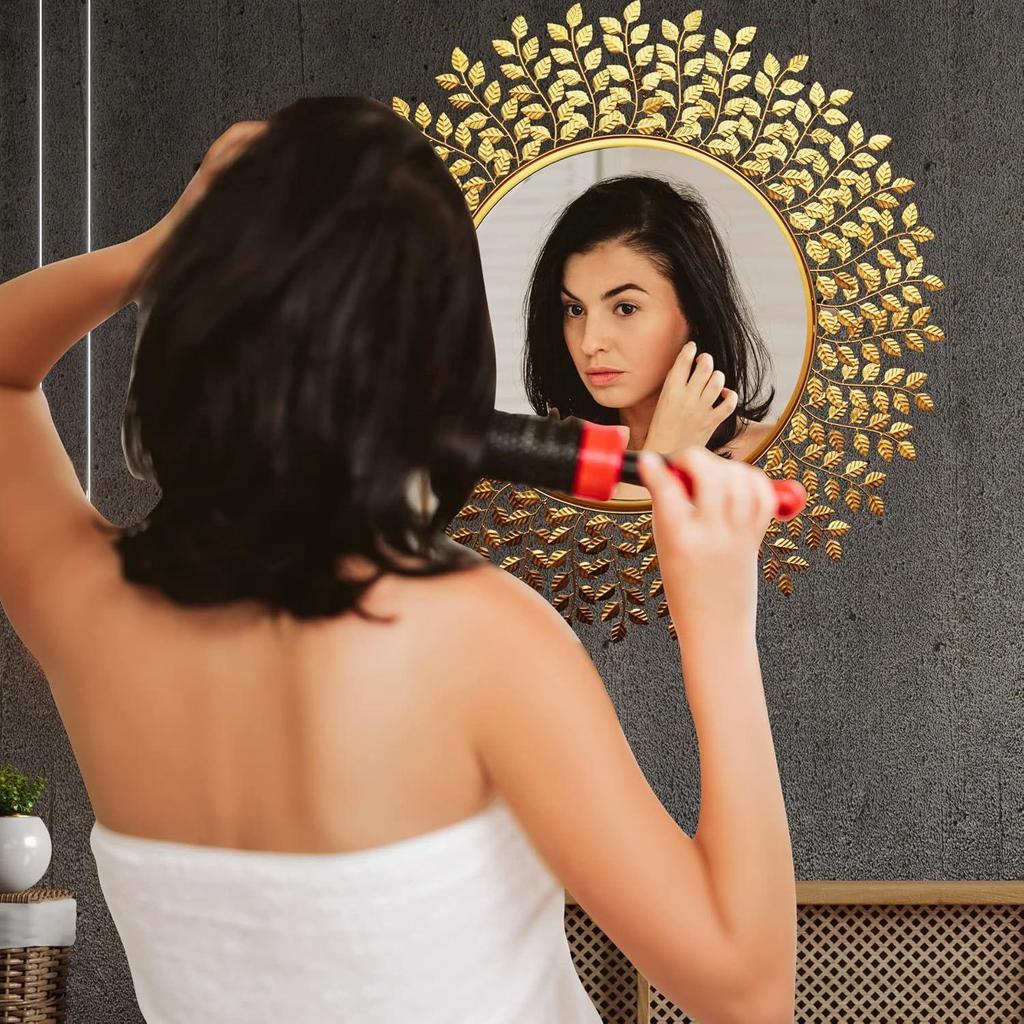 Rust Proof & Weather Proof Wall Mirror - Ideal Mirror for Living Room, Bathroom, Bedroom, Foyer | Entryway, Wash Basin Area - Gold, 28 Inches 1 Piece