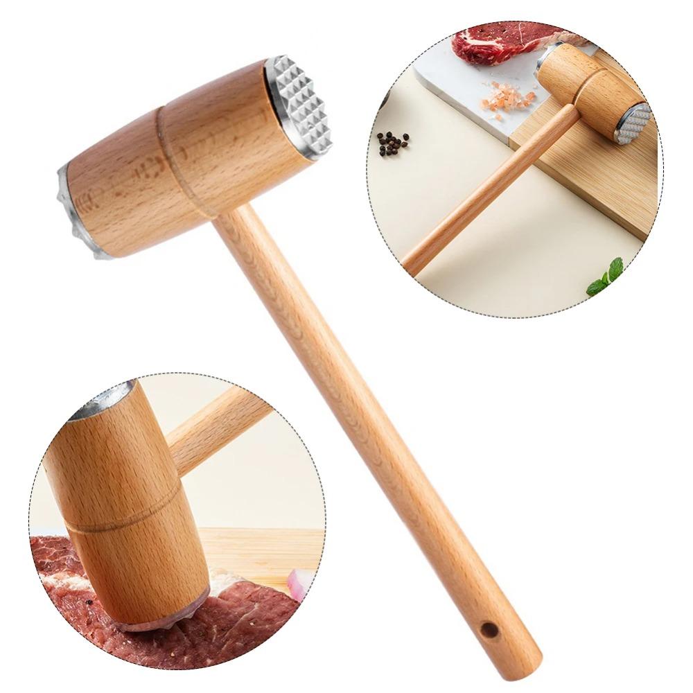 Metal Head Double Sided Meat Tenderizer Hammer Non-slip Handle Meat Hammer Meat Tender Steak