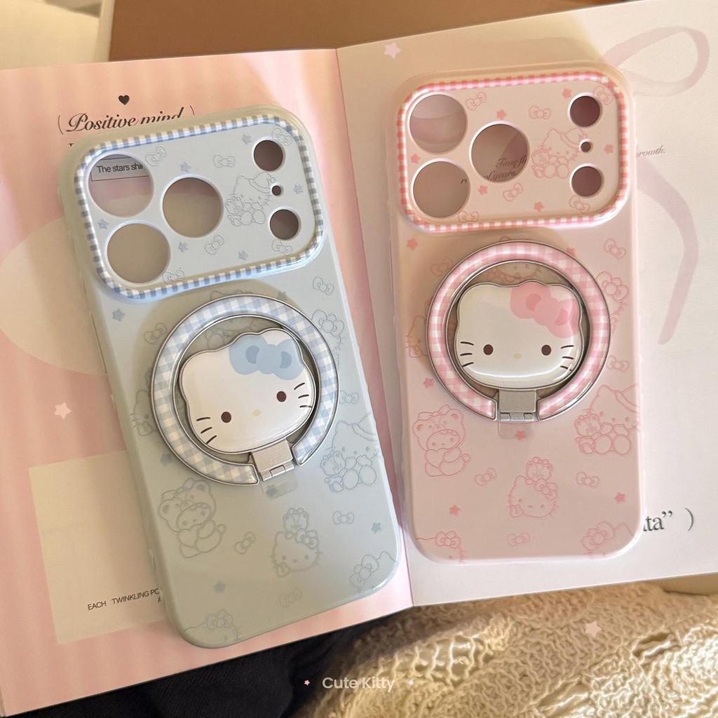 Cartoon Cat Phone Case for iPhone 17 Pro Max/16 - Magnetic Stand, Soft Fit