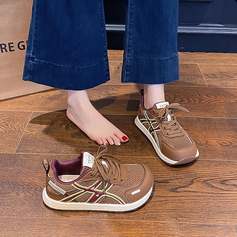 Thick-soled Mesh German Training Shoes Women's 2025 New Summer Versatile Breathable Casual Sports Forrest Gump Shoes Lightweight Dad Shoes