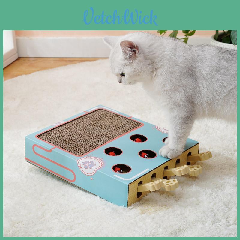 Whackamouse Interactive Cat Toy With Durable Wood And Corrugated Cardboard For Enrichment And Exercise