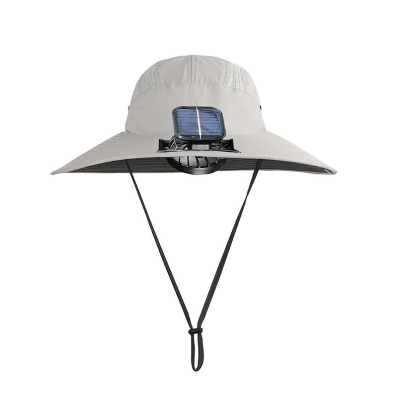 Men's Solar Powered Rechargeable Fishing Hat With Fast Drying and High Speed Fan For Outdoor Activity Fishing Headwear