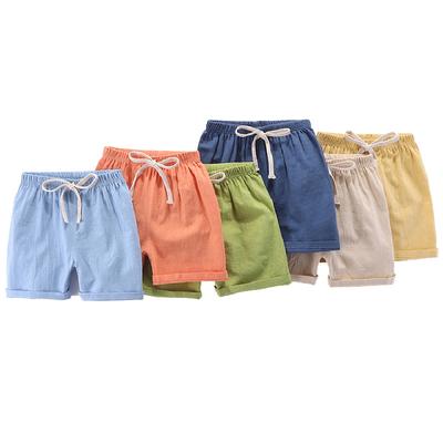 Children's Summer Cotton Casual Shorts - Solid Color Sports Beach Wear
