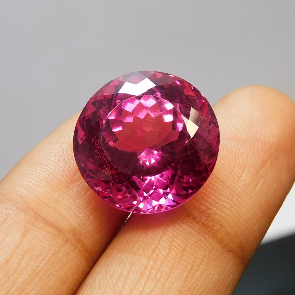Natural Pink Sapphire Loose Gemstone 26.00 Ct Fine-Looking Round Cut September Birthday Birthstone