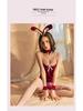 Sexy Christmas Bunny Lingerie Set: Temptation Bow & See-Through Stockings