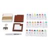 Portable Watercolor Palette Set 24 Color Paints Painting Brush Tiny Mini Artist Watercolor Travel Set with Clip