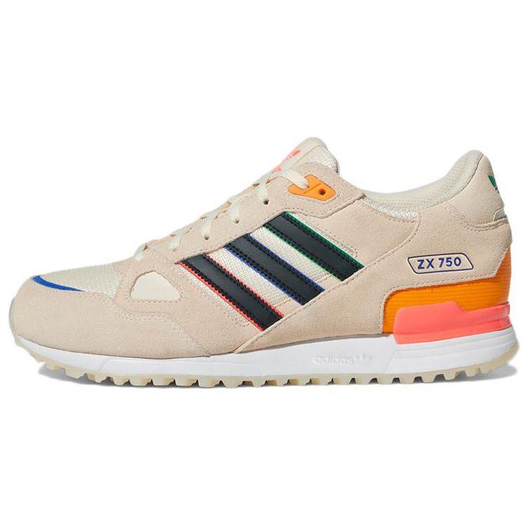 Adidas Originals ZX 750 Comfortable Fabric Non-Slip Wear-Resistant Low-Top Casual Running Shoes Unisex Sneakers Dark-Beige GW4211