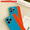 2DFlat Black Cat Peeking at Blue-Orange Wall All inclusive film hard iPhone case, compatible with iPhone 18 Pro Max 17 16 15 14 13 12 11