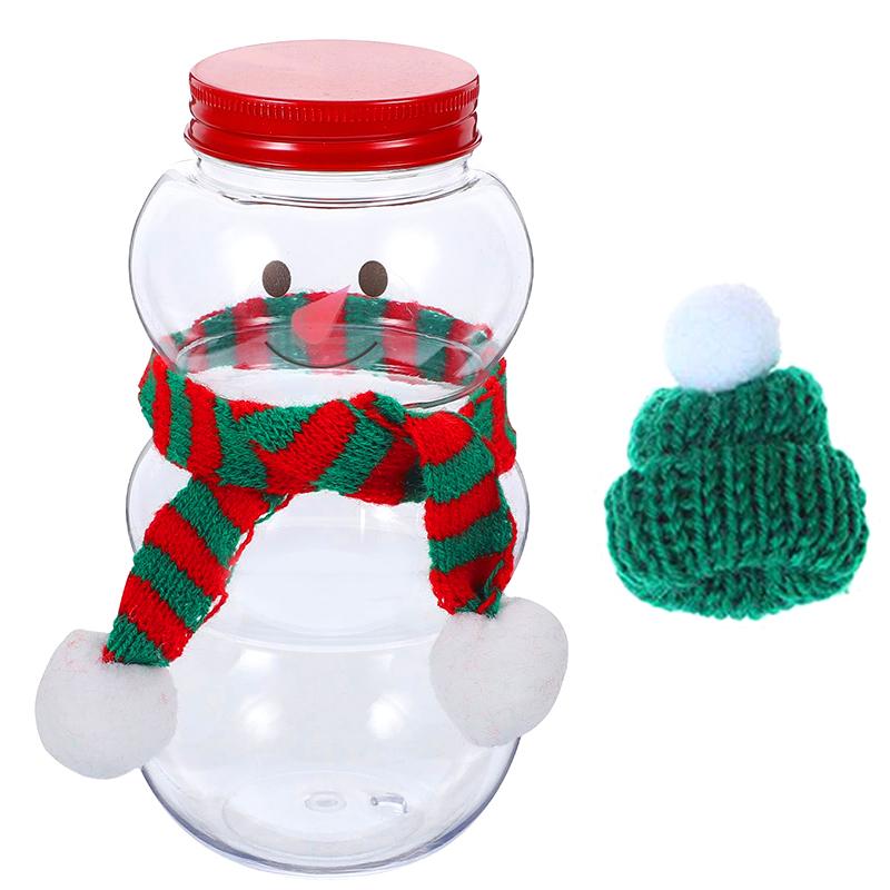 

3 шт./набор Милые пластиковые бутылки для молока и сока в форме рождественского снеговика с крышками и колпачками, прозрачный стакан зелёный