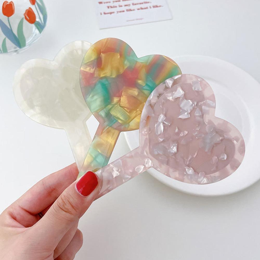 Acetic Acid Texture Small Makeup Mirror Vanity Mirror Dressing Mirror Ins Handheld Mirror  Girl