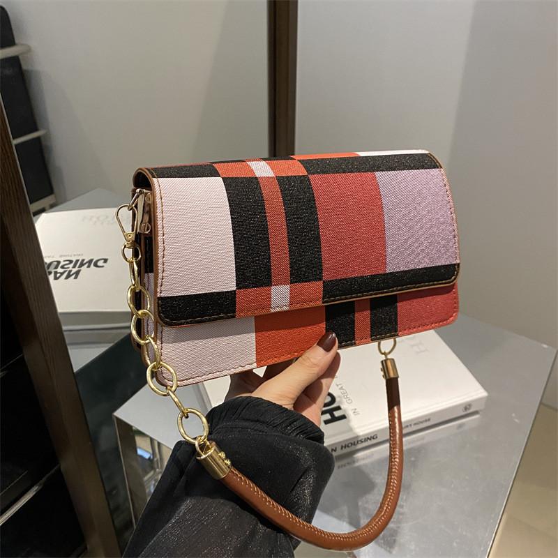 Trendy Fashion Contrast Color Small Square Bag For Women Stylish Summer Handbag