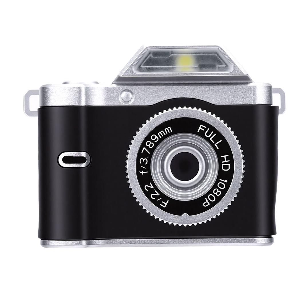 Tiny Keychain Camera Magnetic Mount 12MP 1080P Portable Retro Camera with 0.96 Inch Screen LED Fill Light for Video