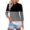 Women's Fashion Casual Lapel Short 3/4 Sleeve Printed Shirt Women's Button Up Tops