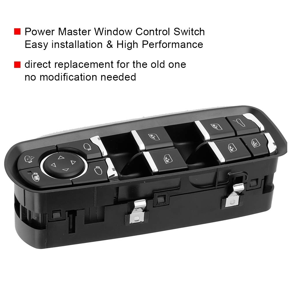 AYNEFY Cayenne Master Window Switch, Black, Rocker Switch, Push Button Actuator, Manual Operation, Fit for 2011-2016 7PP959858MDML