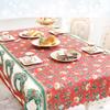 Premium Santa Christmas Red Tablecloth Crafted From High-quality Polyester Fabric For Festive Dining