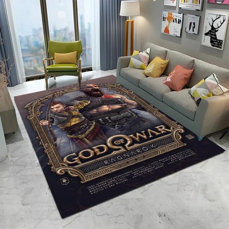 3D God of War Games Carpet Home Living Room Bedroom Sofa Doormat Decor Kids Play Area Rug Non-slip Mechanical Washable Floor Mat