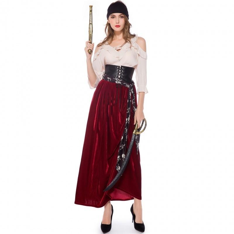 Charming Women's Pirate Queen Dress M-xl Great For Anime Cosplay And Themed Parties