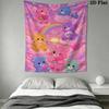 Care Bears Wall Tapestry Aesthetic Wall Hanging Printed Fabric Blanket Decorative Tapestries for Bedroom Living Room Home Decor