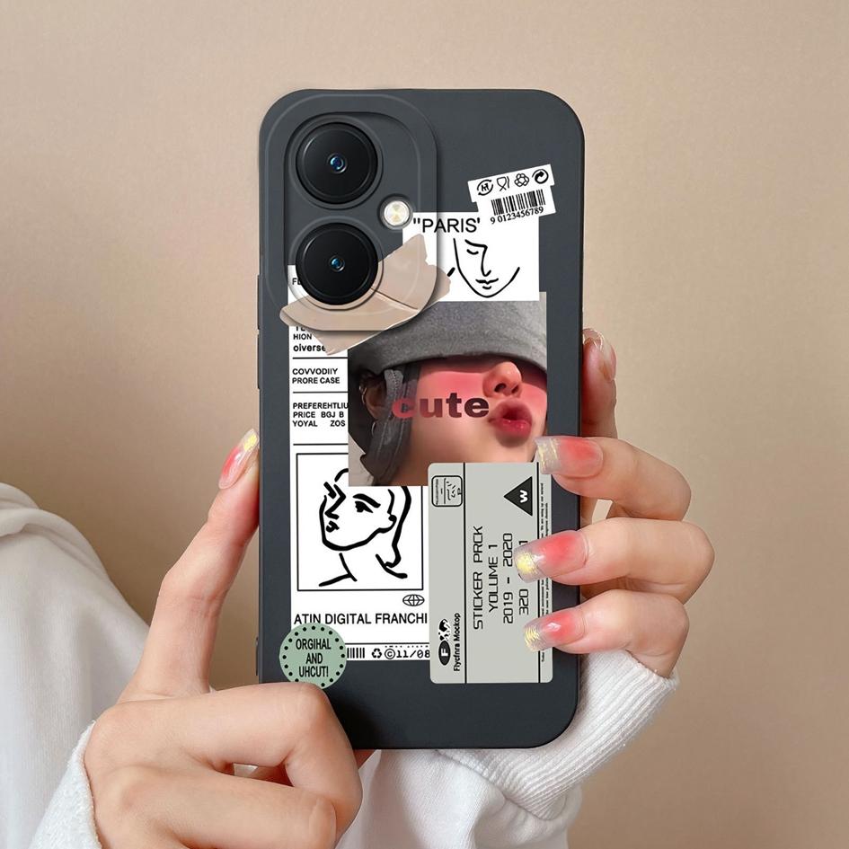 Telefonskal till Vivo X90 Pro V29 Lite Y36 Y27 Y17S Y78+ Högkvalitativt Mode Cool Girl Pojke Skärmskydd Bumper Silikon Mjukt skal till Vivo Capa