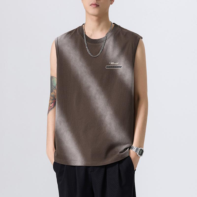New American Style Handsome Sports Vest Men's Sleeveless T-shirt Loose Sweatshirt