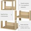 Wooden Wall Bookcase Shelf with 3 Shelves, Anti-Tipping, Anti-Slip Feet, 40x29.2x87.9cm