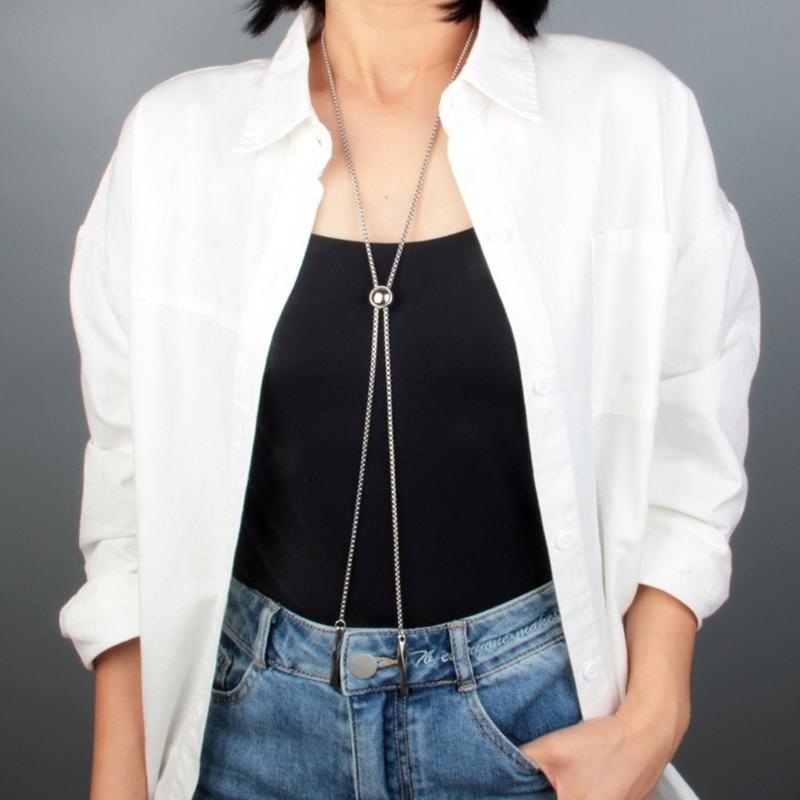 Sexy Bolo Tie Necklace Bead Cool Collar Chain Delicate Lariat Bead Chokers