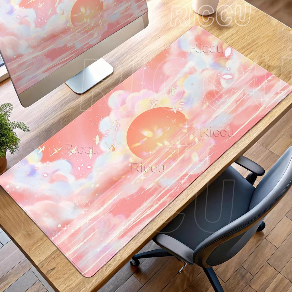 Pink Pattern Mouse Pad Aesthetics Home Computer Table Large PC Mouse Pad Art Keyboard Anti-slip Desk Mats Office Accessories Rug