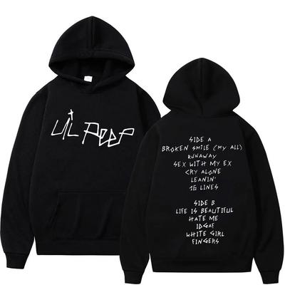 Rapper Lil Peep Mode Lässiger Hoodie Herren und Damen Beliebter Hip Hop Hoodie Herbstmode Retro Woll-Hoodie Streetwear