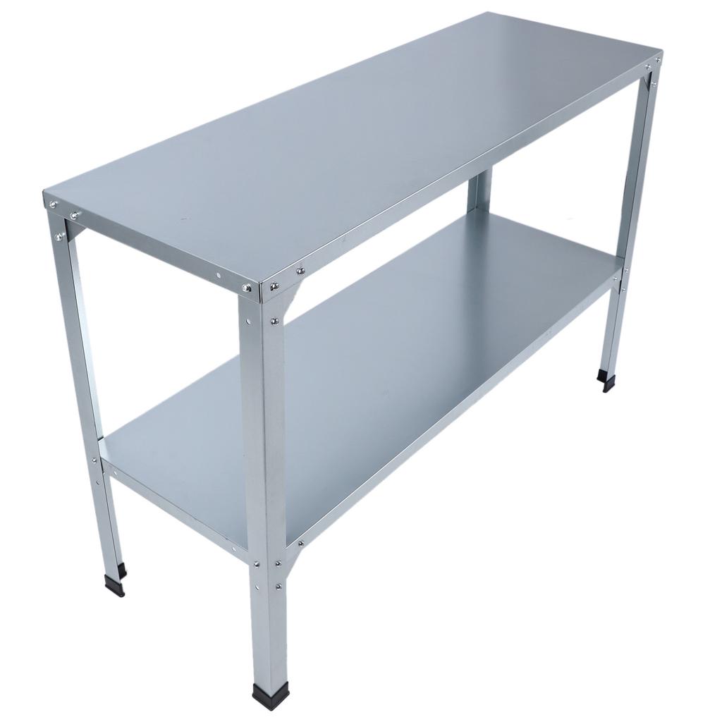 Metal Potting Bench 120KG Load Bearing Galvanized Iron Double Layers Greenhouse Potting Table with