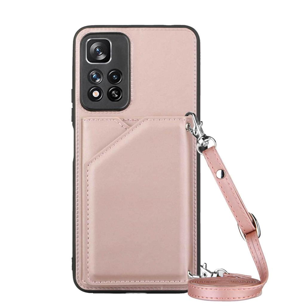 Geschikt voor Samsung S23ultra Huidgevoel Kaart Portemonnee Mobiele Telefoonhoesje S23plus Lanyard Meerdere Kaarten Leerhoesje S23 Mode Kaart Portemonnee