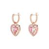 Swarovski Gema Symmetrical Heart-Shaped Water Drop Earrings Women Earrings Rose-Gold 5653010