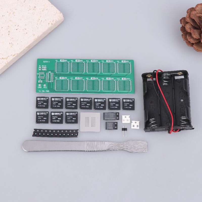BGA-Chip-Lötübungsplatine-Kit Dezimale blinkende Lichter Lehre Praktisches Training Lötübung Einzelteile