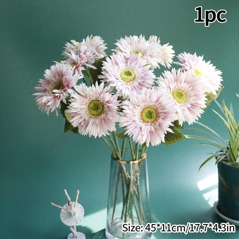 Real Touch Simulation Chrysanthemum Ultra Realistic Silk Gerbera Flower Arrangement Wedding Photography Props Artificial Flower