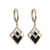 Elegant Black Diamond Geometric Earrings: Japanese-Korean Design, Light Luxury, Exquisite Ear Buckles for Women