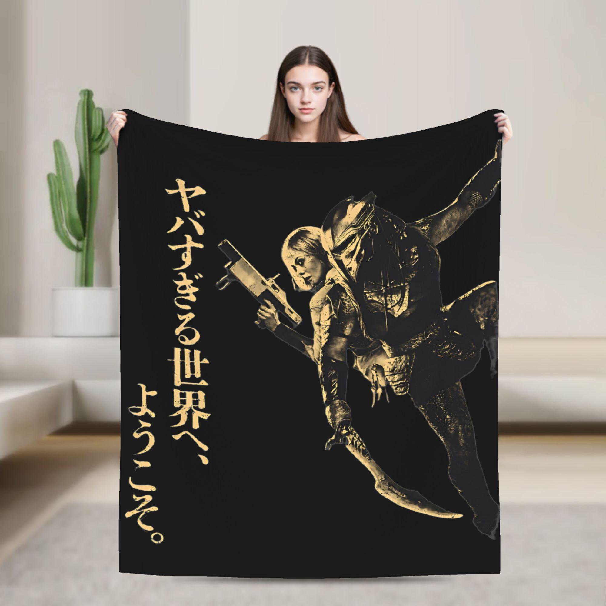 

P-Predators Dek Yautja Badlands Blankets Warrior Movie Fuzzy Throw Blanket Bed Sofa Rug Piece Lightweight Bedspread Portable 75x90cm