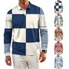 Men's Quick-Dry Mesh Long Sleeve Golf Shirt Printed Casual Top for Outdoor Activities