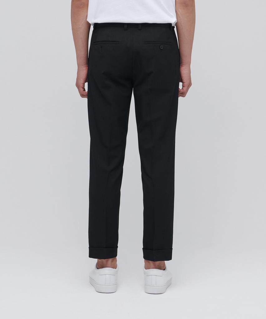 Musinsa Standard Tapered Turn-Up Hidden Banding Crop Slacks [Black]
