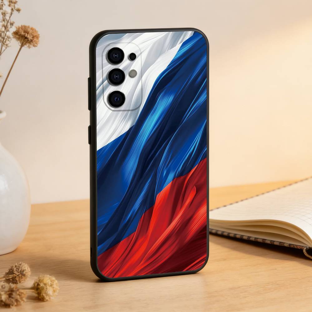 Russia F-Flag Phone Case Black Silicone Soft For Samsung S25,S24,S21,S22,S23,S30,Ultra,S20,Plus,Fe,Lite