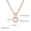 Luxury Full Shiny Natural Zircon Pendant Necklace For Women Unique Design  Rose Gold Color Bride Wedding Jewelry Gift