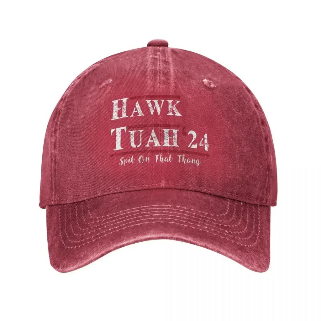 Hawk Tuah 24 Spit On That Thang Unisex Women Baseball Caps Hawks Distressed Washed Caps Hat Vintage Outdoor Summer Headwear