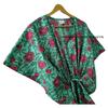 Cotton Women Summer Hippie Sleepwear Floral Print Green Long Maxi Caftan Dress CKFTN-SCRN-FULL-BUYIT-085