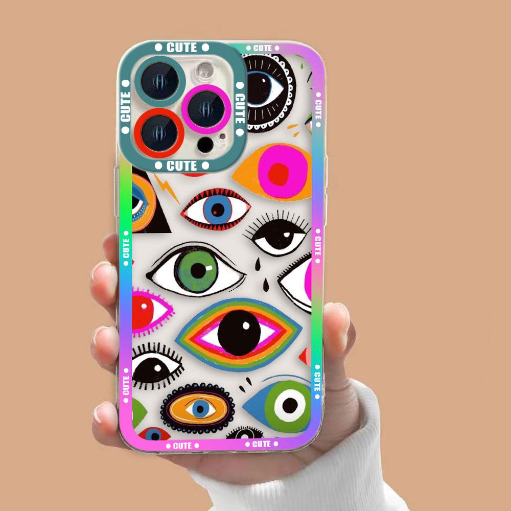 Glücksaugen Blaues Auge Klare Handyhülle Für VIVO S1 V20 V21 V21E V23 V23E V25 V27 V27E V29E V30E V30 V40 V50 V60 Hülle Capa Cover