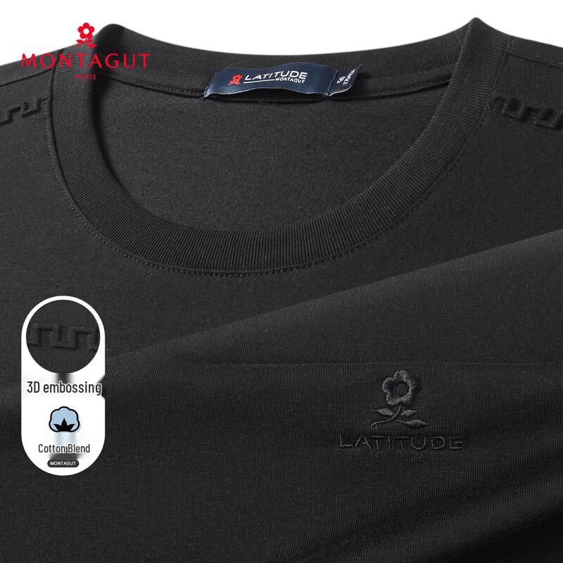 MONTAGUT Men s Breathable Mercerized Cotton Short Sleeve T-Shirt 50