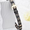 Thin Women Waistband Round Buckle Waist Belt Vintage PU Leather Belt  Student