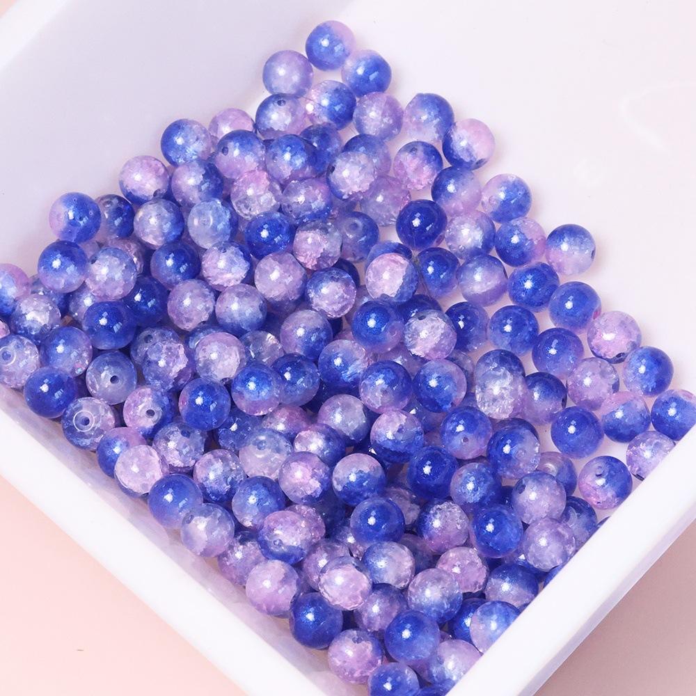 Yori 60 Piecess 10mm Dual Color Glass Loose Beads for Handmade DIY Bracelet Necklace Jewelry Making Supplies Decorative Beads