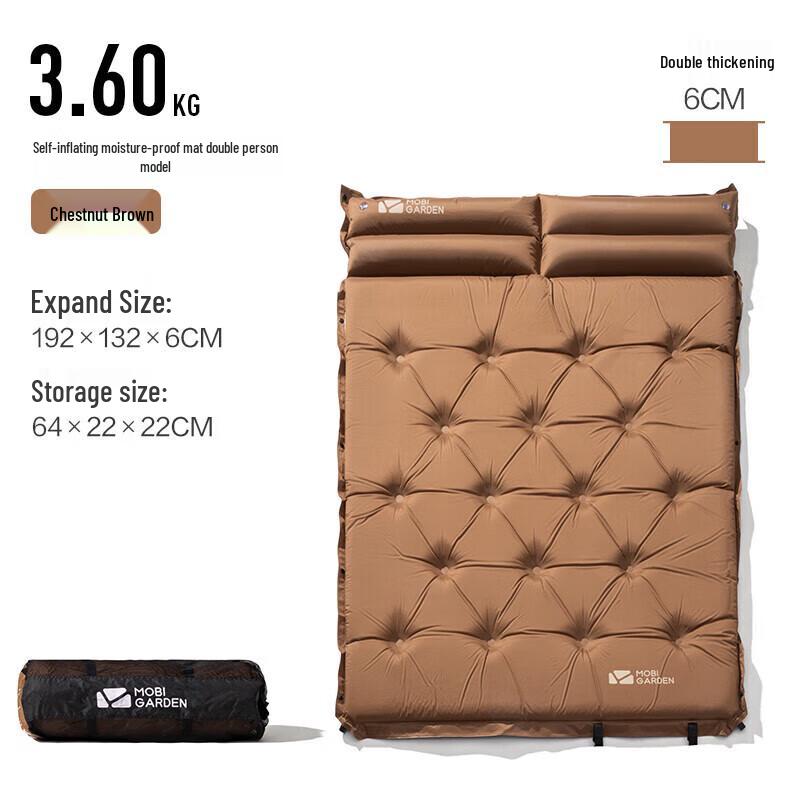 Mobi Garden Double Self-Inflating Camping Mat with Pillow