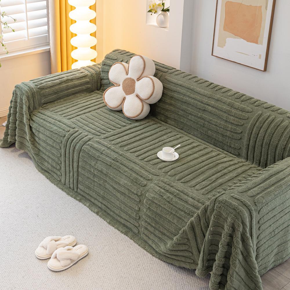 Shu Cotton Velvet Winter Jacquard Sofa Cushion Simple Modern Sofa Cover All-Inclusive Universal Cover Cloth