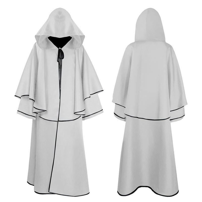 Halloween Medieval Grim Reaper Robe: Hooded Cape Costume for Children & Adults
